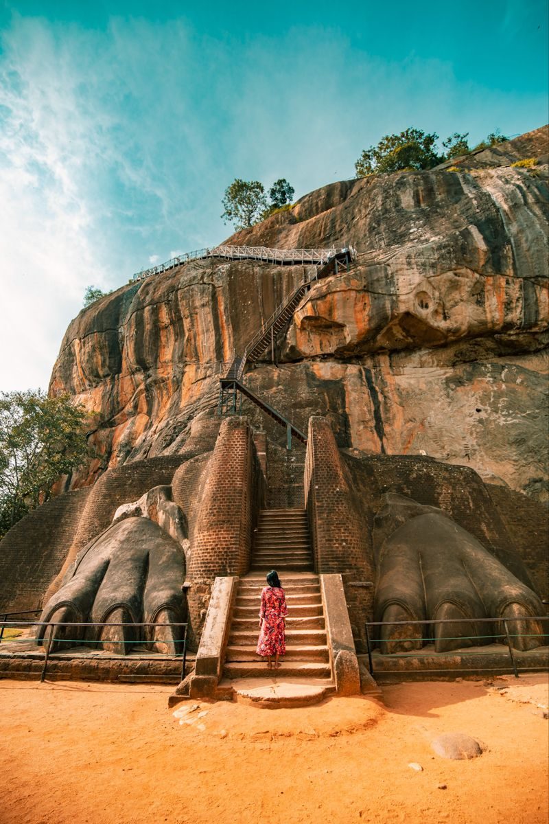 Las garras de la Roca del León, en Sigiriya